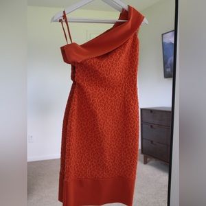 Like New Chiara Boni India Cocktail Orange Dress Size 40/US 4